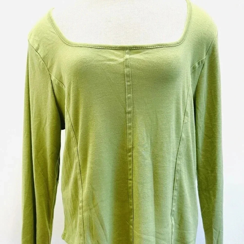 NWT SO GOODS FOR LIFE Juniors Long Sleeve Pullover Scoop Neck Green Shirt Sz XL